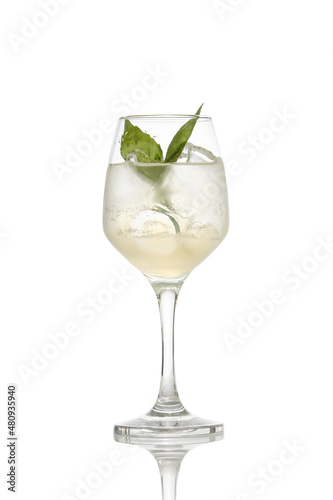 Cocktail in a glass isolated on white.