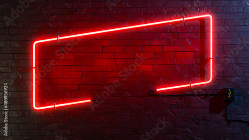 stylish modern red neon light frame