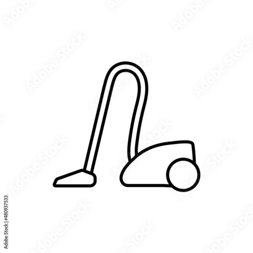Vacuum cleaner line icon, vector outline logo isolated on white background