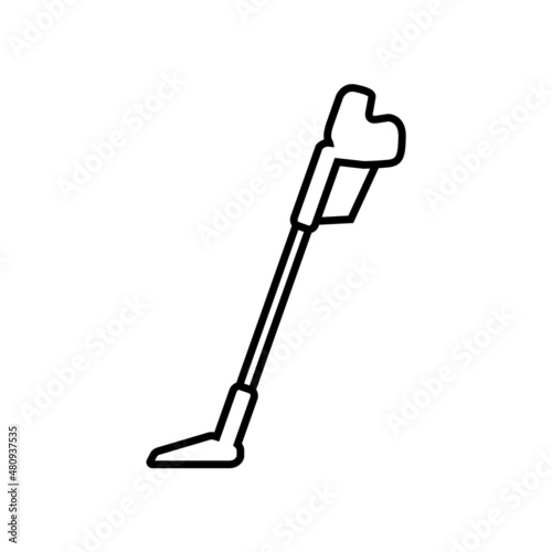 Vacuum cleaner line icon, vector outline logo isolated on white background
