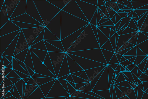 Biothechnology graphic design. Plexus line medical pattern. Dark blue technology background