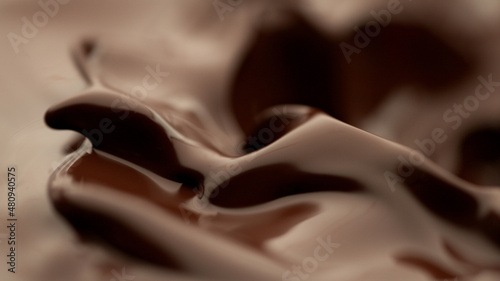 Detail of splashing melted chocolate.