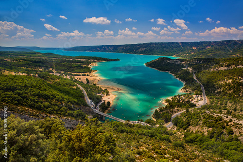 Lake of Sainte-Croix, as Seen from the Entrance of the Verdon Gorge, Provence, France