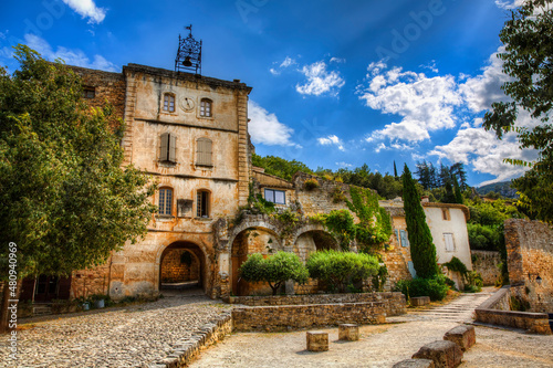 Bell Tower by the City Square of Oppede-le-Vieux, Provence, France photo