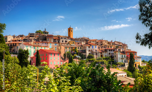 Canvastavla View of the Ancient Village of Gattieres, Provence, France