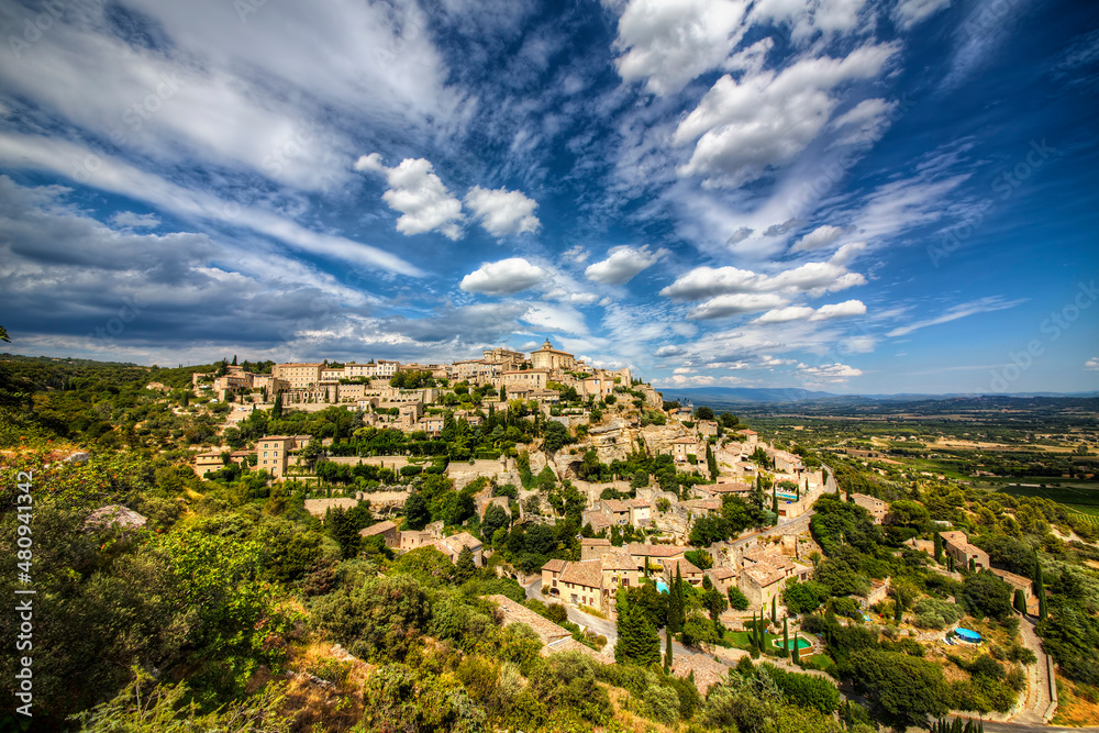 View of the City of Gordes, Provence, France