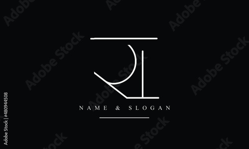 RI, IR, R, I abstract letters logo monogram