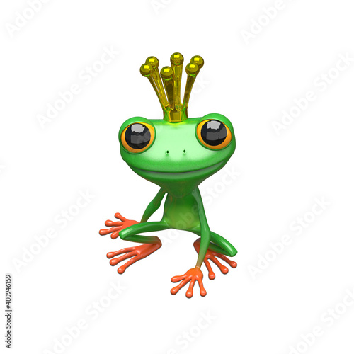 3D Illustration Princess Frog