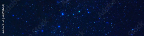 Panorama of the constellation Orion against the background of the starry night sky