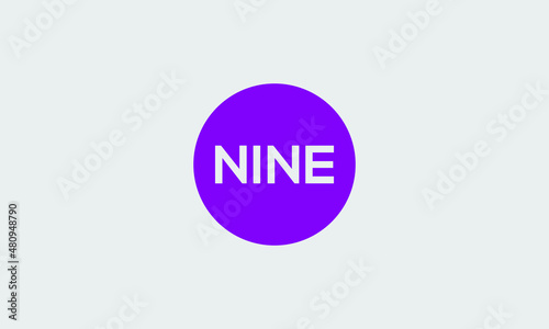 Bold number NINE in letters with circle outside - Initial vector design - Premium Icon, Logo vector © rzrstudio