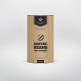 Coffee beans Packaging design. Vector package for cafe.