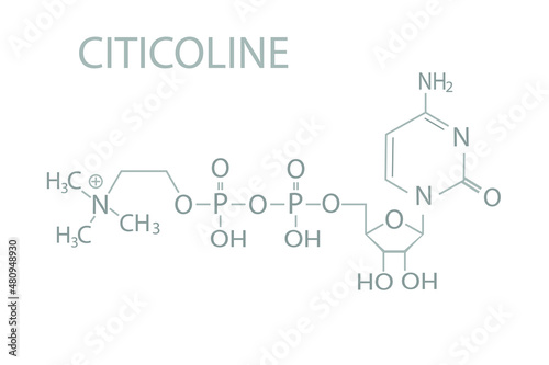 Citicoline molecular skeletal chemical formula.	