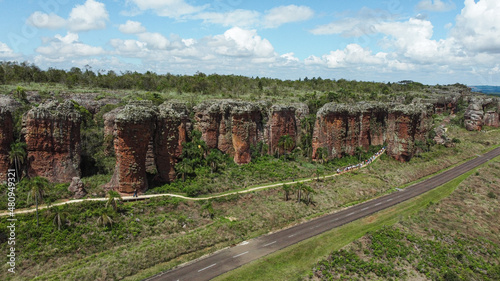 Vista aérea de drone Parque Vila Velha em Ponta Grossa Paraná photo