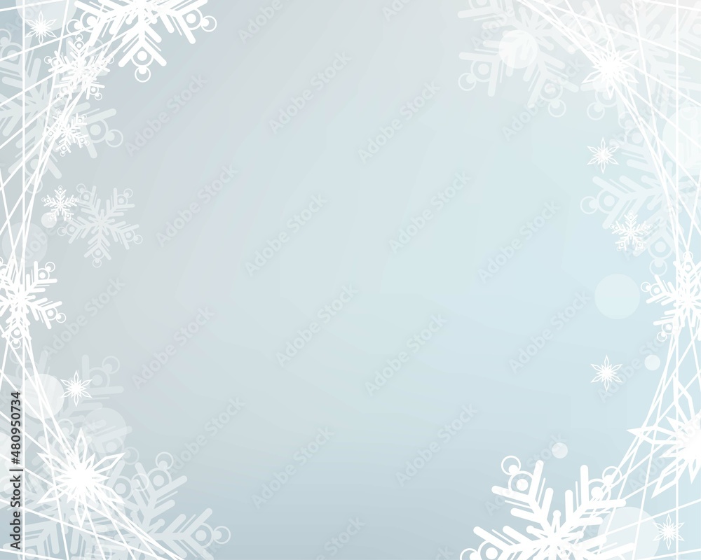 White snowflakes sky light bokeh background