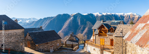 Village of Artigue in the Pyrenees mountain, near Bagnères de Luchon, in Haute Garonne, Occitanie, France