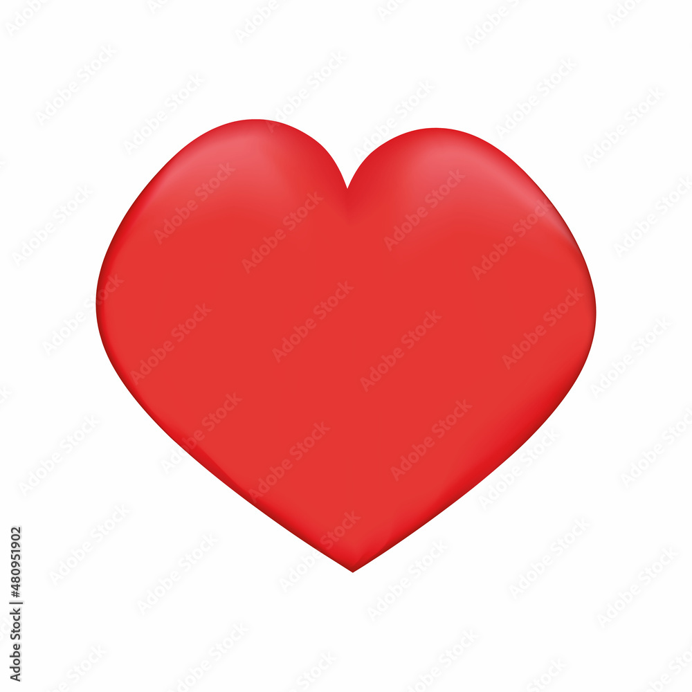 Red heart on white background. Vector Red heart on white background. Vector