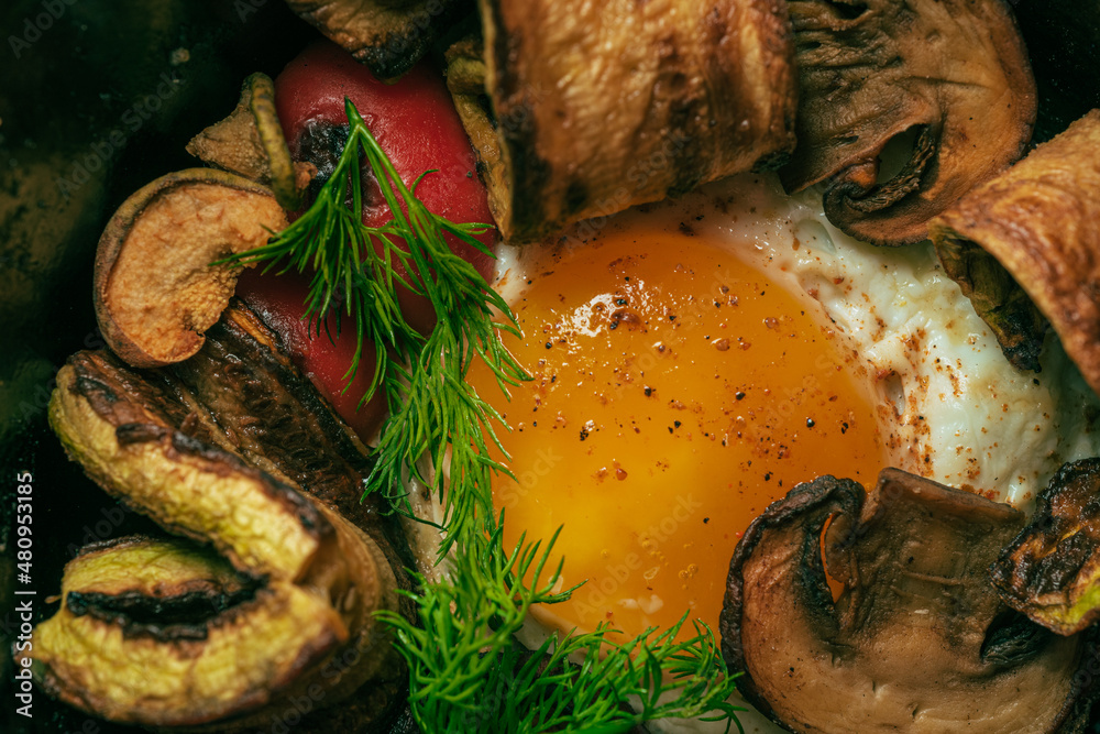 Style of cuisine- chicken egg is prepared for cooking Style of cuisine- chicken egg is prepared for cooking