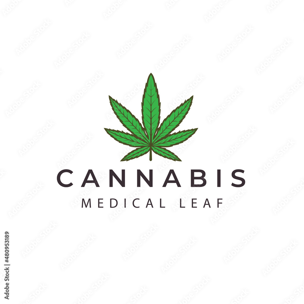 cannabis leaf  logo vector icon symbol illustration design