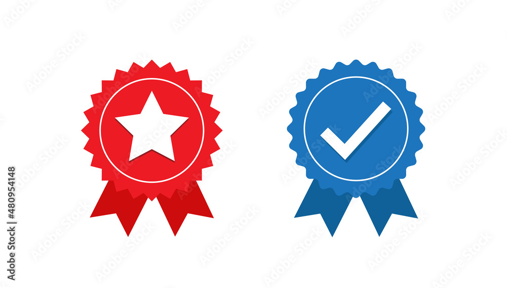 Rosette icon. Stamp premium quality with star icon isolated on white background. Quality certificate seal. Vector illustration Rosette icon. Stamp premium quality with star icon isolated on white background. Quality certificate seal. Vector illustration