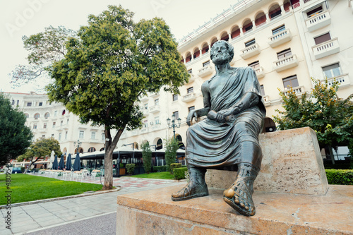 Statue of the famous philosopher and scientist of antiquity - Aristotle in Thessaloniki