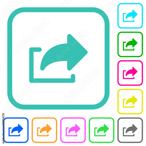 Export symbol solid vivid colored flat icons