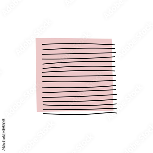 Hand drawn hatched square. Doodle style