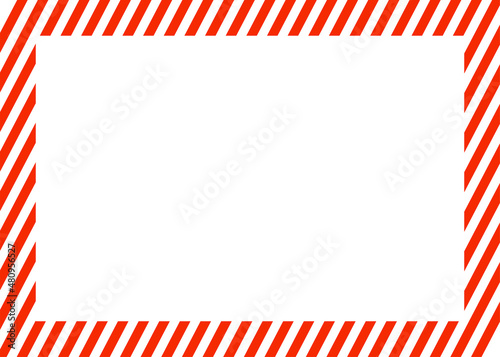 Rectangle red and white striped frame. Template for birthday card, invitation, banner, Valentine or Christmas design. I
