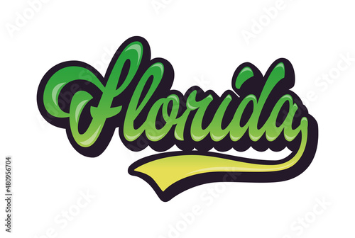 Florida. Lettering for T Shirt and other user. Vector