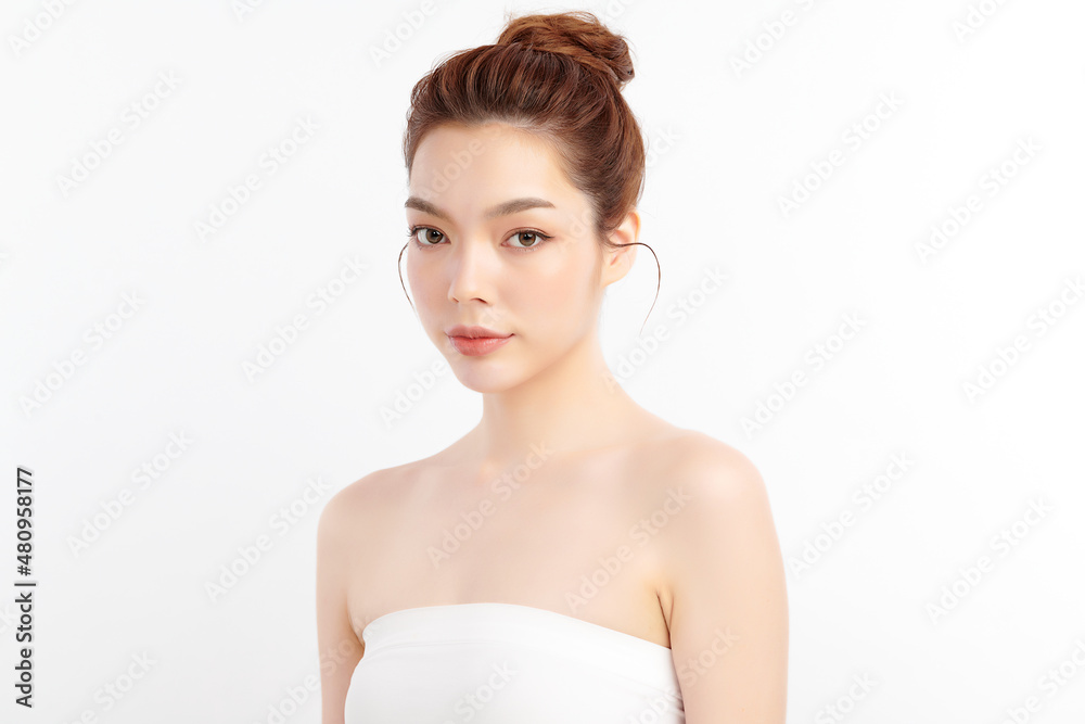 Beautiful young asian woman with clean fresh skin on white background, Face care, Facial treatment, Cosmetology, beauty and spa, Asian women portrait. Beautiful young asian woman with clean fresh skin on white background, Face care, Facial treatment, Cosmetology, beauty and spa, Asian women portrait.