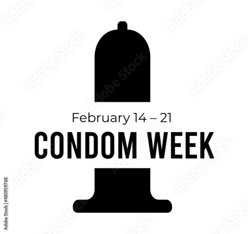 Condom Week. Vector illustration on white background
