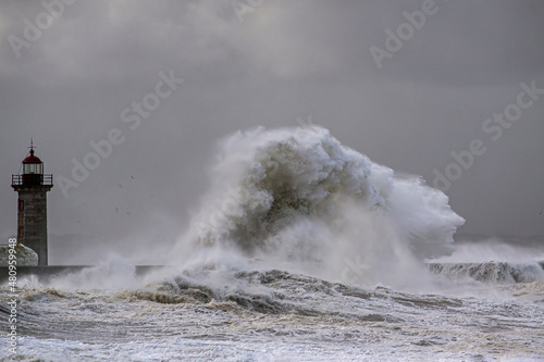 Wallpaper Mural Stormy sea wave splash Torontodigital.ca