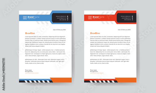 Letter Head Design, Business latter head Pad Design. a4 size and unique shape template