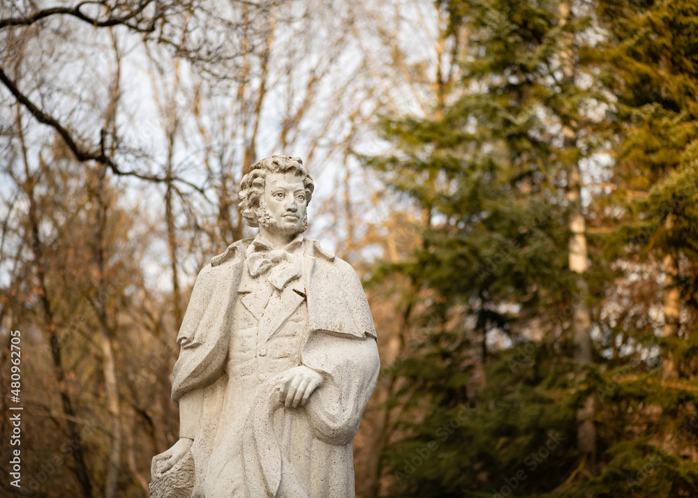 statue of the Russian poet Alexander Pushkin
