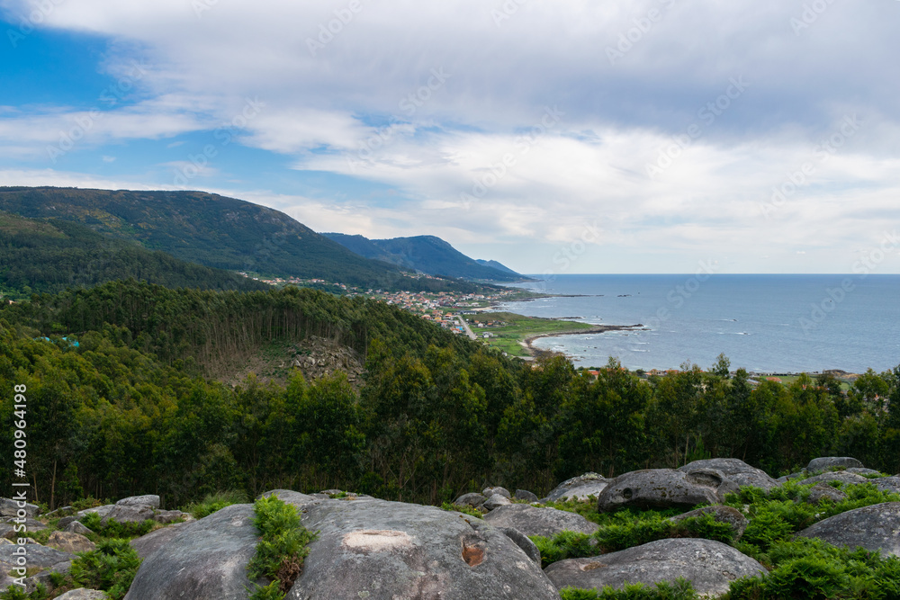 View of the Atlantic coast in Mougas. Oia - Galicia - Spain