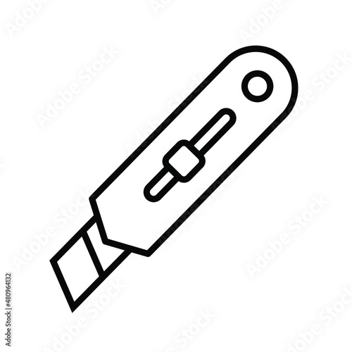 Cutter knife outline icon