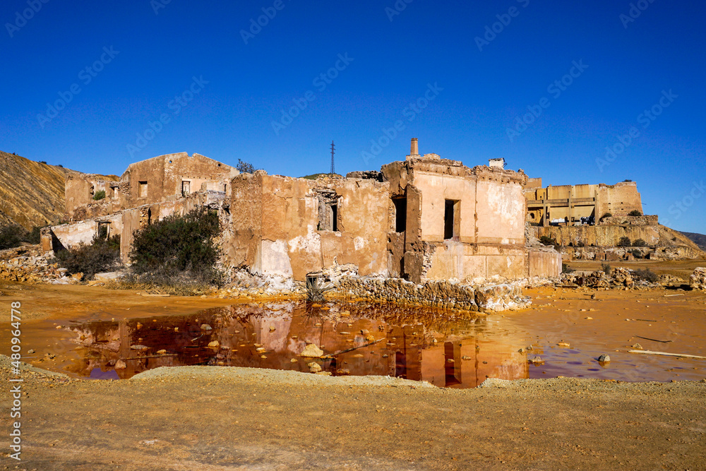 abandoned buildings and mines in Mazarron in southern Spain