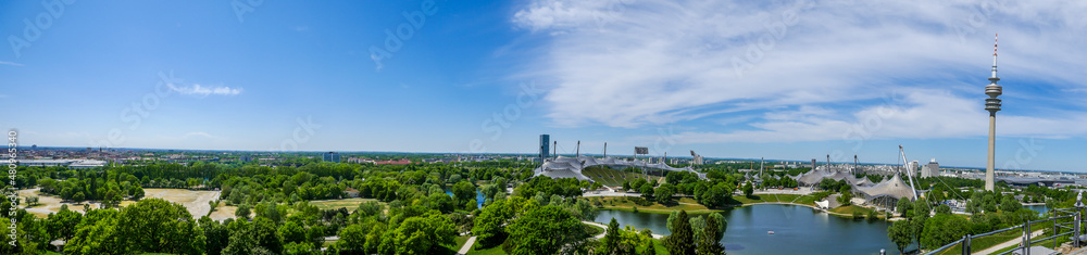 Panoramic view over the city of Munich in Bavaria