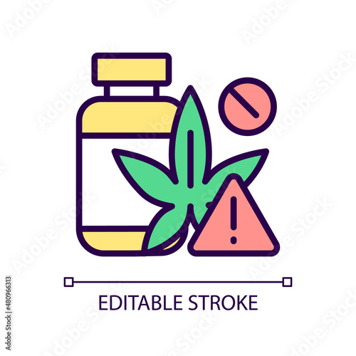 Drug smuggling RGB color icon. Illegal dope trafficking. Black market. Illicit distribution. Isolated vector illustration. Simple filled line drawing. Editable stroke. Pixel perfect. Arial font used