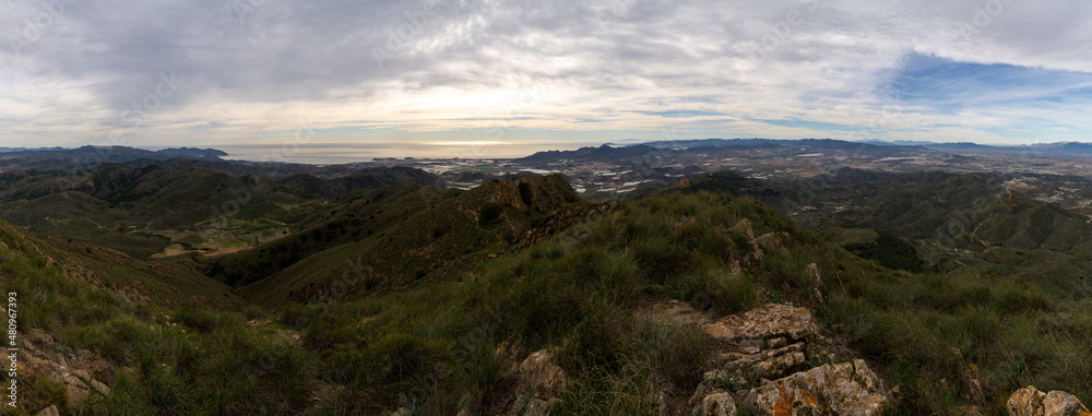coastal mountain landscape on the Costa Calida in Murcia