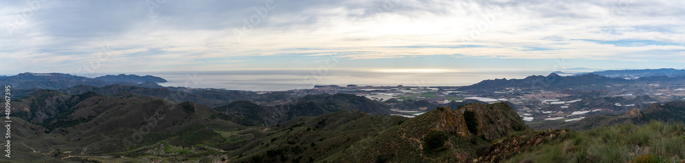 coastal mountain landscape on the Costa Calida in Murcia