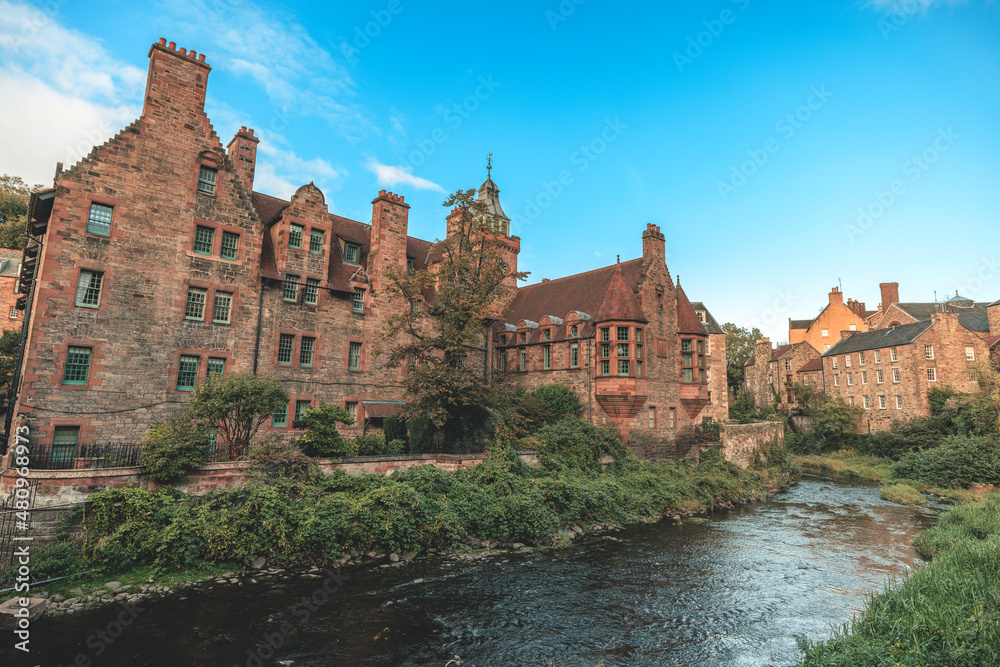 Dean Village near Princes Street in Edinburg, visitors can find the Dean Village a beautiful oasis right by the Water of Leith. Dean Village the site of water mills with beautiful, old brick buildings