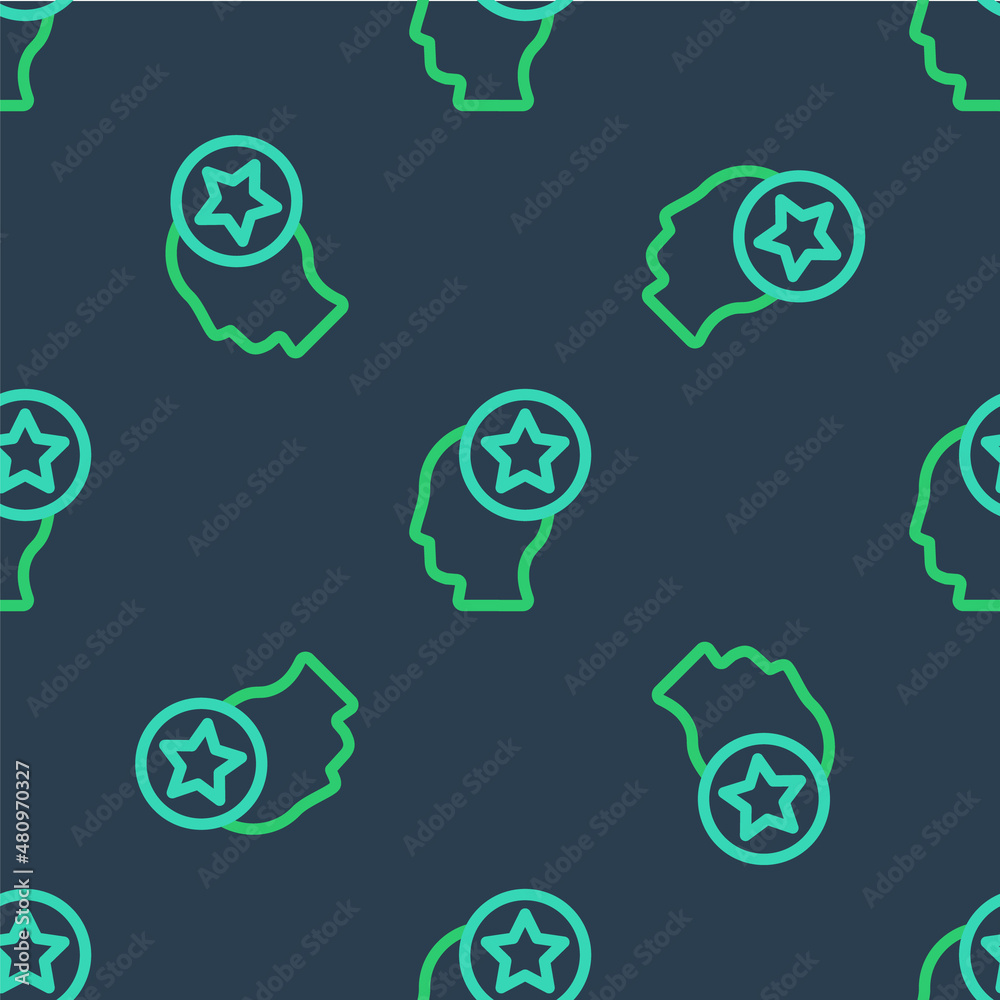 Line USA Head icon isolated seamless pattern on blue background. United States of America. Independence day. Vector Line USA Head icon isolated seamless pattern on blue background. United States of America. Independence day. Vector