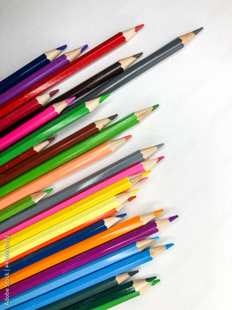 color pencils on a white background color pencils on a white background