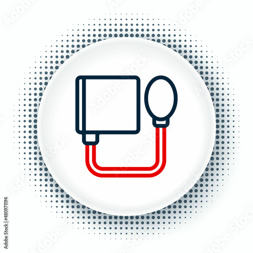 Line Blood pressure icon isolated on white background. Colorful outline concept. Vector