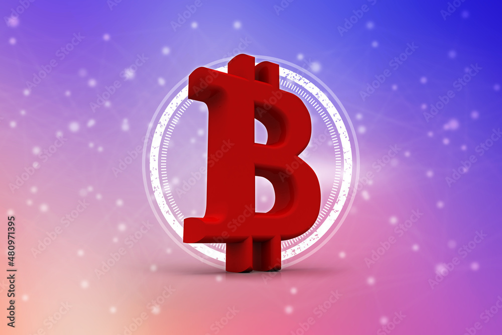 3d rendering bitcoin sign concept
