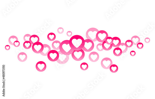 Red bubble with heart for live stream video chat isolated on white  background. Web botton social media. Network symbol content. Vector flat design tamplate illustration