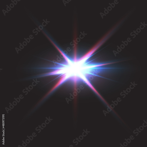 Lens flare isolated on black background