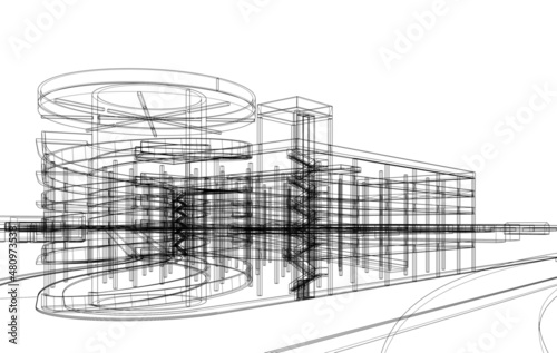 architectural sketch of the house