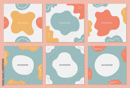 Hand drawn abstract design background. Social media template.