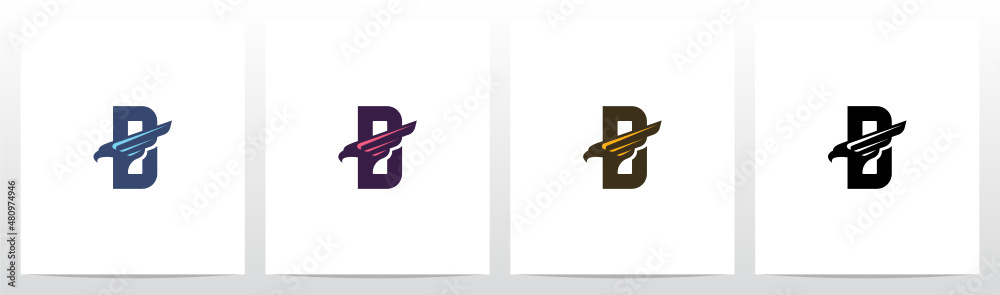 Eagle Head And Wing On Letter Logo Design D Eagle Head And Wing On Letter Logo Design D